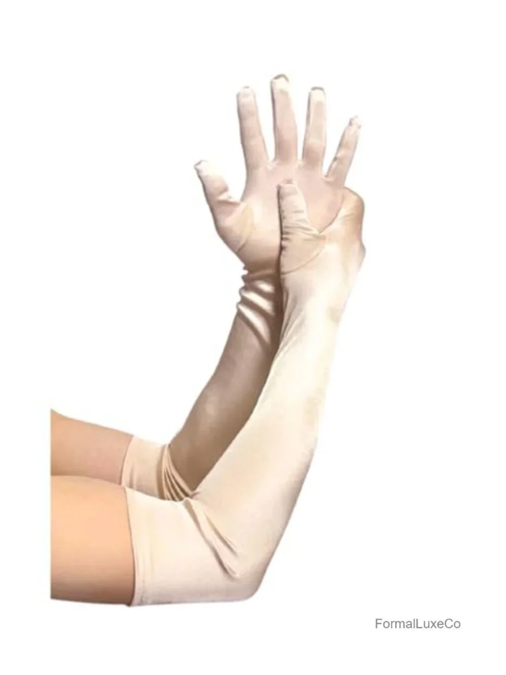 Long Opera Gloves for Women, 21.65in Satin Formal Gloves, Elbow Length Tea